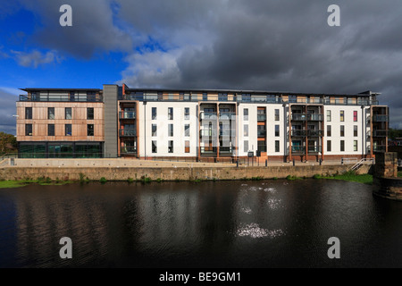 Wakefield Waterfront Development und den Calder und Hebble Navigation, Wakefield, West Yorkshire, England, UK. Stockfoto