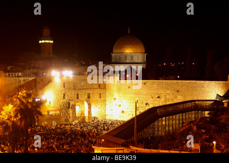 Israel, Jerusalem, Altstadt, Klagemauer Selichot (Selihot) sind jüdische Buße Gedichte und Gebete, Stockfoto