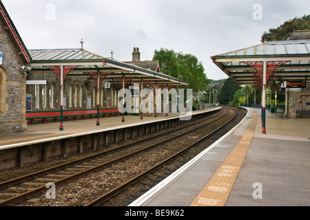 Edwardian Bahnhof Grange restauriert in Sande, Cumbria. Stockfoto