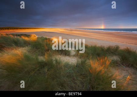 Eine stimmungsvolle Sommermorgens am Holkham Bucht an der Nordküste Norfolk Stockfoto