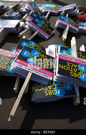 Proteste außerhalb der Labour-Partei-Konferenz in Brighton 2009. Stockfoto