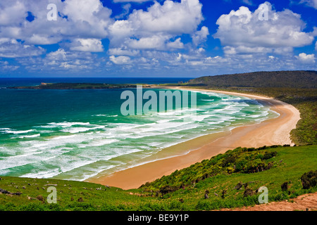 Tautuku Bay und Tautuku Halbinsel und Strand von Florenz Hill Lookout entlang der Catlins Coastal Heritage Trail, südliche S gesehen Stockfoto