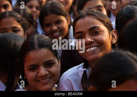 Teenager Schulmädchen in Delhi Indien Stockfoto