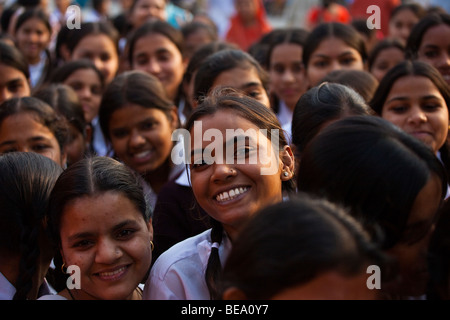 Teenager Schulmädchen in Delhi Indien Stockfoto