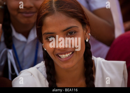 Teenager Schulmädchen in Delhi Indien Stockfoto