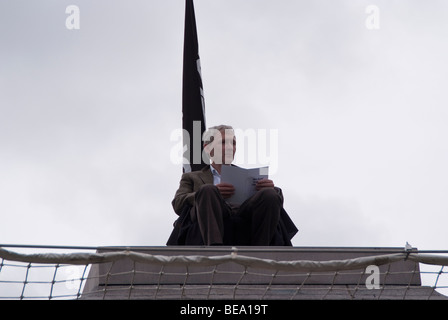 Antony Gormley ein & andere lebende Kunstwerke auf der 4. Sockel auf dem Trafalgar Square Stockfoto