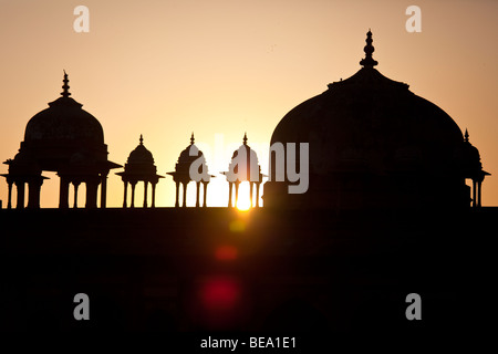 Sonnenuntergang in der Freitags-Moschee oder Jama Masjid in Fatehpur Sikri Indien Stockfoto