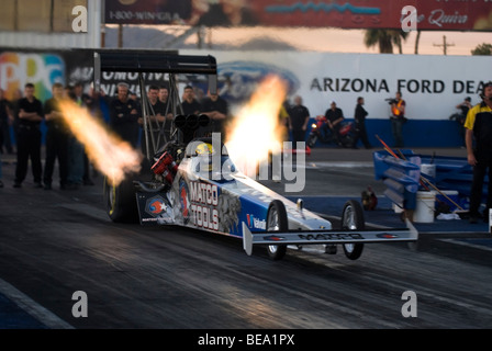 Antron Brown im Jahr 2007 NHRA Zeitfahren-Aktion auf dem Firebird International Raceway, Chandler, Arizona, USA Stockfoto