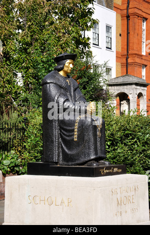 Statue von Sir Thomas Moore, Cheyne Walk, Chelsea, Royal Borough of Kensington und Chelsea, größere London, England, Vereinigtes Königreich Stockfoto