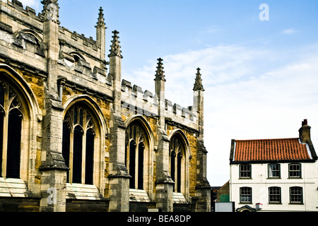 TEIL DER ST. JAMES CHURCH IN LOUTH, DIE HISTORISCHE HAUPTSTADT DER LINCOLNSHIRE WOLDS Stockfoto