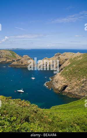 Dh HAVRE GOSSELIN SARK INSEL Yachten festmachen in Island Bay Sark moorings Channel Islands Stockfoto