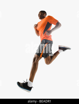 Afrikanischer Mann läuft Stockfoto