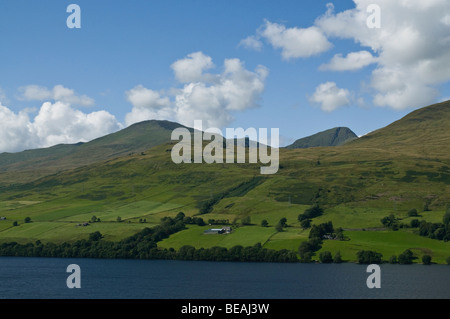 dh LOCH TAY PERTHSHIRE Ben Lawers Bergkette und Blick auf die Lochside Stockfoto