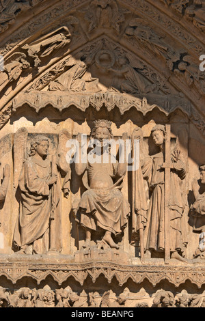 Santa Maria de Regla Kathedrale Details über Eingang Plaza de Regla, Leon Spanien Kastilien und leon Stockfoto