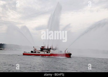 Fire Fighter ist ein New Yorker Löschboot, der Dienst im Jahr 1938 eingegeben. Es löschte mehr als 50 Brände in seiner Karriere. Stockfoto
