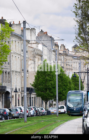 Straßenbahn Quai des Chartrons Bordeaux Frankreich Stockfoto