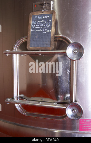 Tank-Türschild auf Tank Schloss Lestrille Bordeaux Frankreich Stockfoto