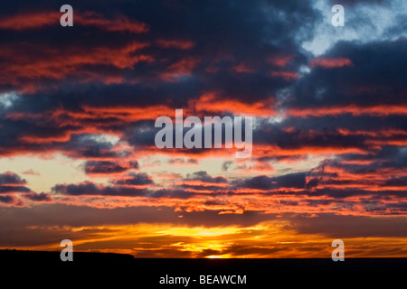 Sonnenuntergang über dem Lake Superior, Ontario, Kanada. Stockfoto