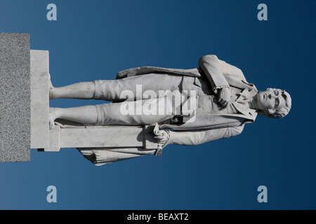 Statue von Robert Burns im Botanischen Garten, Timaru, South Canterbury, Südinsel, Neuseeland Stockfoto