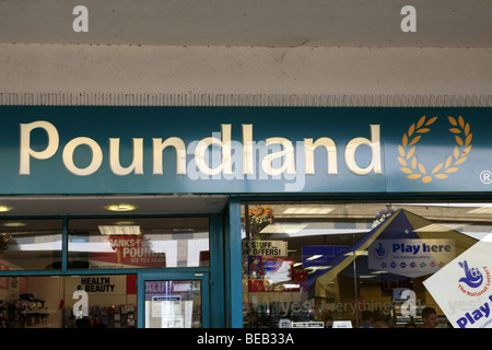 Poundland Discounter Zeichen Stockfoto