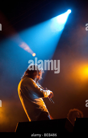 Schmutzig, drei spielen auf dem Greenman Festival 2009, Glanusk Park in der Nähe von Crickhowell Wales Stockfoto