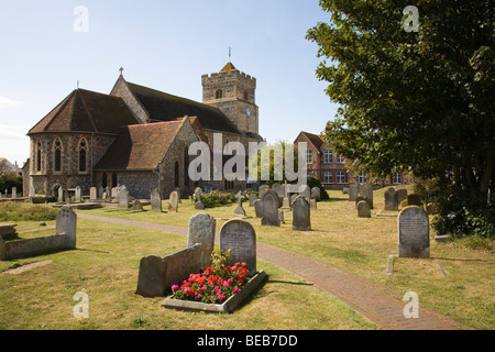 "St Leonard" Kirche, Seaford, Sussex, England, UK. Stockfoto