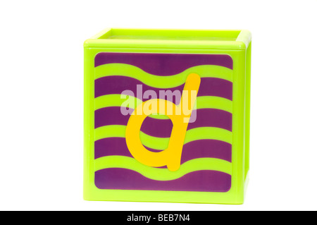 Buchstabe d Kunststoff Childrens Baustein Stockfoto
