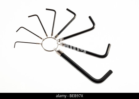 Inbusschlüssel (hex-Schlüssel). Stockfoto