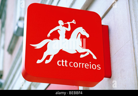 Logo des portugiesischen öffentlichen Postdienst CTT Lissabon Portugal Europa Stockfoto