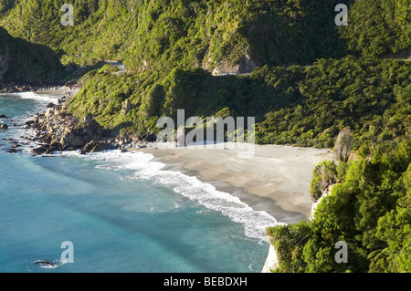 Meybille Bay nördlich von Irimahuwhero Sicht, Paparoa National Park, West Coast, Südinsel, Neuseeland Stockfoto