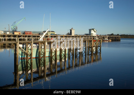 Wharf, Westport, West Coast, Südinsel, Neuseeland Stockfoto