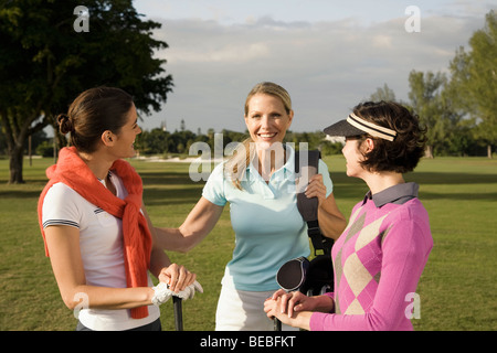 Drei Golfer in einen Golfplatz, Biltmore Golf Course, Coral Gables, Florida, USA Stockfoto