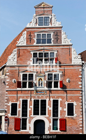 Niederländische Haus mit Stufengiebel, Sint-Jans-Hospital aus dem 17. Jahrhundert, Hoorn, Nord-Holland, Niederlande, Europa Stockfoto