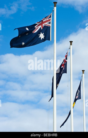 Australische Flaggen im wind Stockfoto