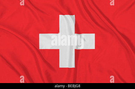 Schweiz Flagge gewellt Stockfoto