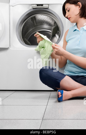Frau Wäsche Stockfoto