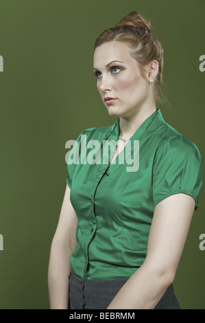 Eine Geschäftsfrau in Nahaufnahme Stockfoto