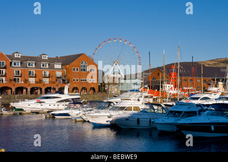 Europa, Großbritannien, Wales, Swansea Marina dockt 2009 Stockfoto