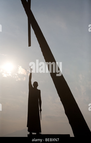 Statue von Pythagorus, Pythagorio - Insel in Griechenland Stockfoto