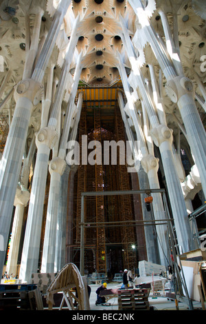 Innenansicht des Barcelonas Sagrada Família Stockfoto