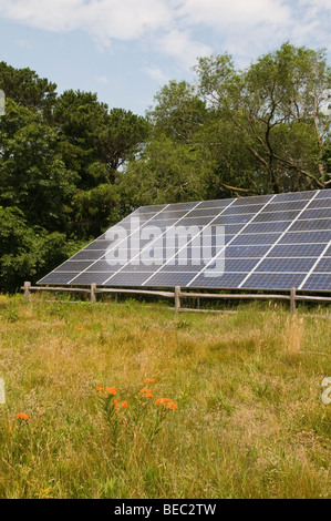 Solar-Panel, Wellfleet Bay Wildlife Sanctuary, Wellfleet, Cape Cod, Massachusetts. Stockfoto