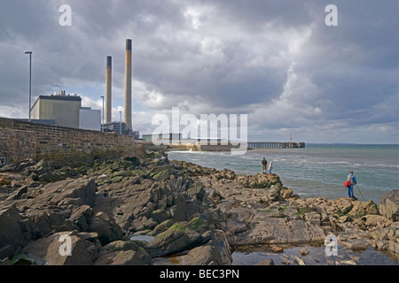 Cockenzie Power Station von Cockenzie Ufer, East Lothian, Schottland, September 2009 Stockfoto