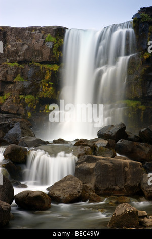 Wasserfall Oxararfoss Stockfoto
