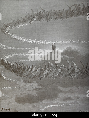 Gustave Dore Illustration "Jupiter" von Dantes Göttlicher Komödie Stockfoto