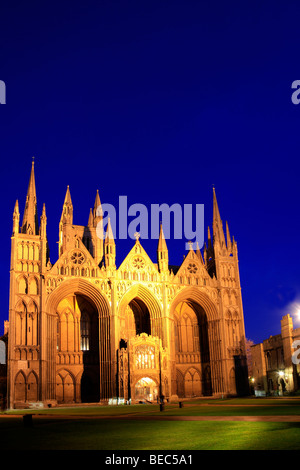 Dämmerung Landschaft vorne Höhe Peterborough Weststadt Kathedrale Cambridgeshire England UK Stockfoto