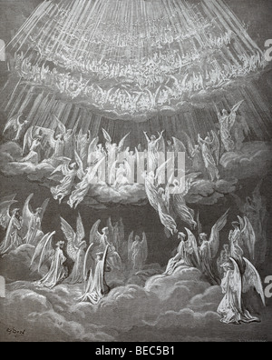 Gustave Dore Illustration "Der Himmel der Fixsterne" aus Dantes Göttlicher Komödie Stockfoto