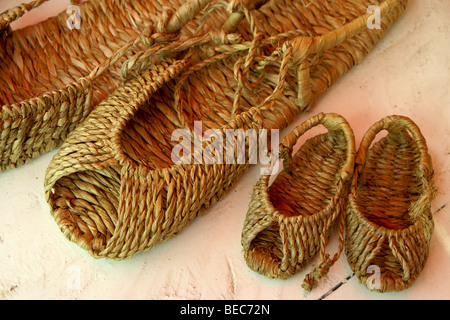 Traditionelle gewebte Grass Schuhe, Südkorea Stockfoto