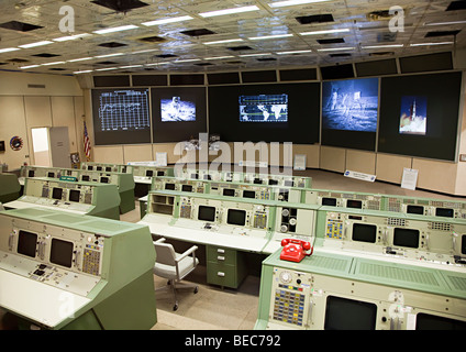 Apollo-Ära Missionskontrolle NASA Space Center Houston Texas USA Stockfoto