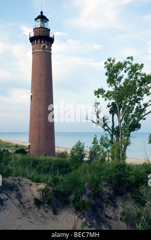 Kleine Zobel Punkt Ligthhouse in Michigan - AD 1874. Stockfoto