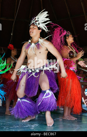 Traditionelle polynesische Tänzer auf Rarotonga in Cook-Inseln in der Südsee Stockfoto